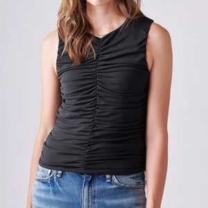 NWT rag & bone Black Christy Ruched Tank Top